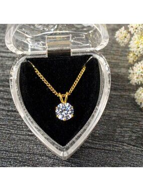 Vintage Necklace Made with Swarovski Crystal Clear Gold Tone 1990s Gift Boxed